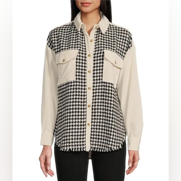 Blu Pepper houndstooth shacket - Picture 6 of 12